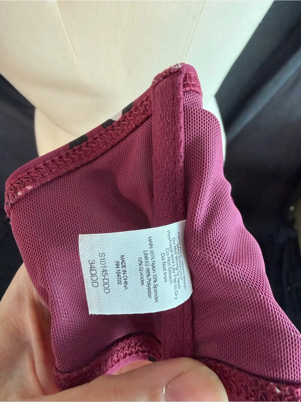 Birdsong 34DDD maroon underwire swim top with underwire - Picture 4 of 4